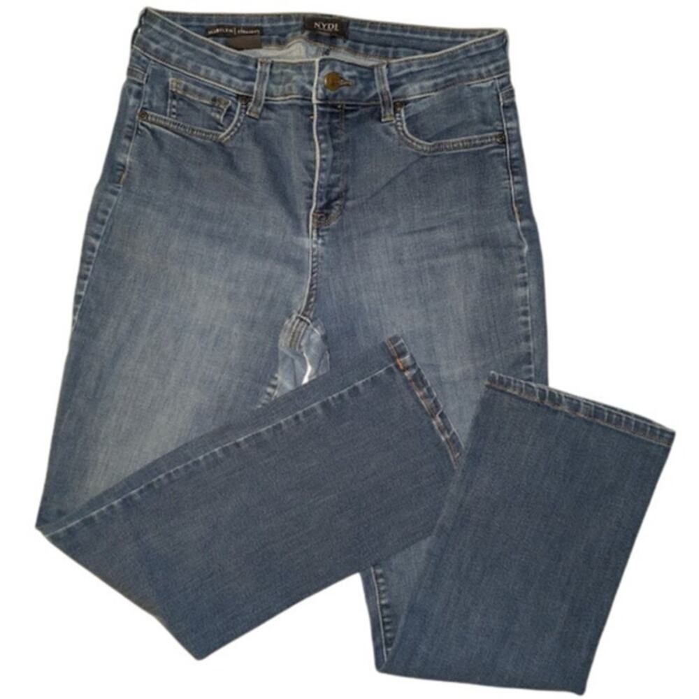 NYDJ Los Angeles Sz 10 Marilyn Straight Lift x Tuck Technology 5 Pocket Jeans